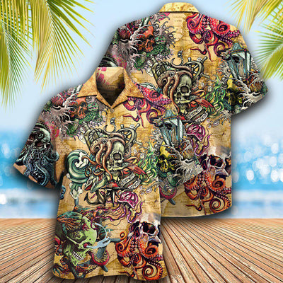 Skull Into The Sea Vintage Classic - Hawaiian Shirt - Owls Matrix LTD