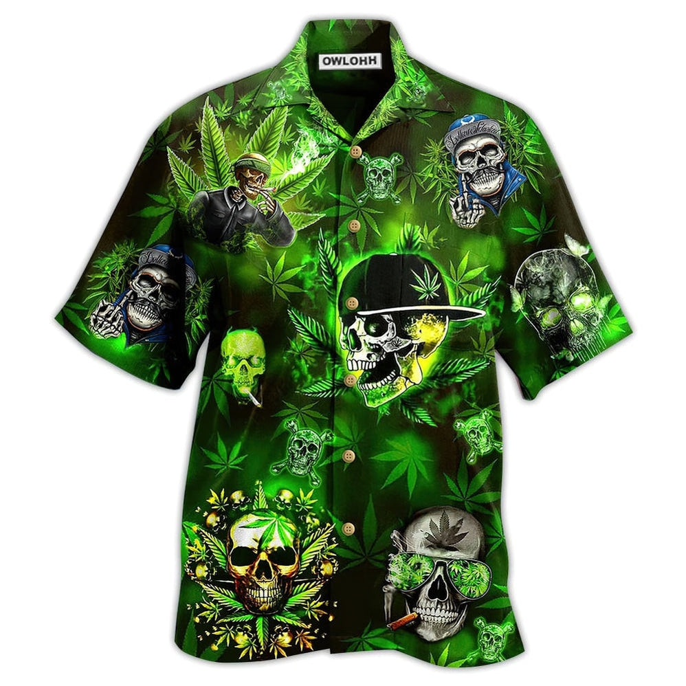 Hawaiian Shirt / Adults / S Skull Let's Get High - Hawaiian Shirt - Owls Matrix LTD