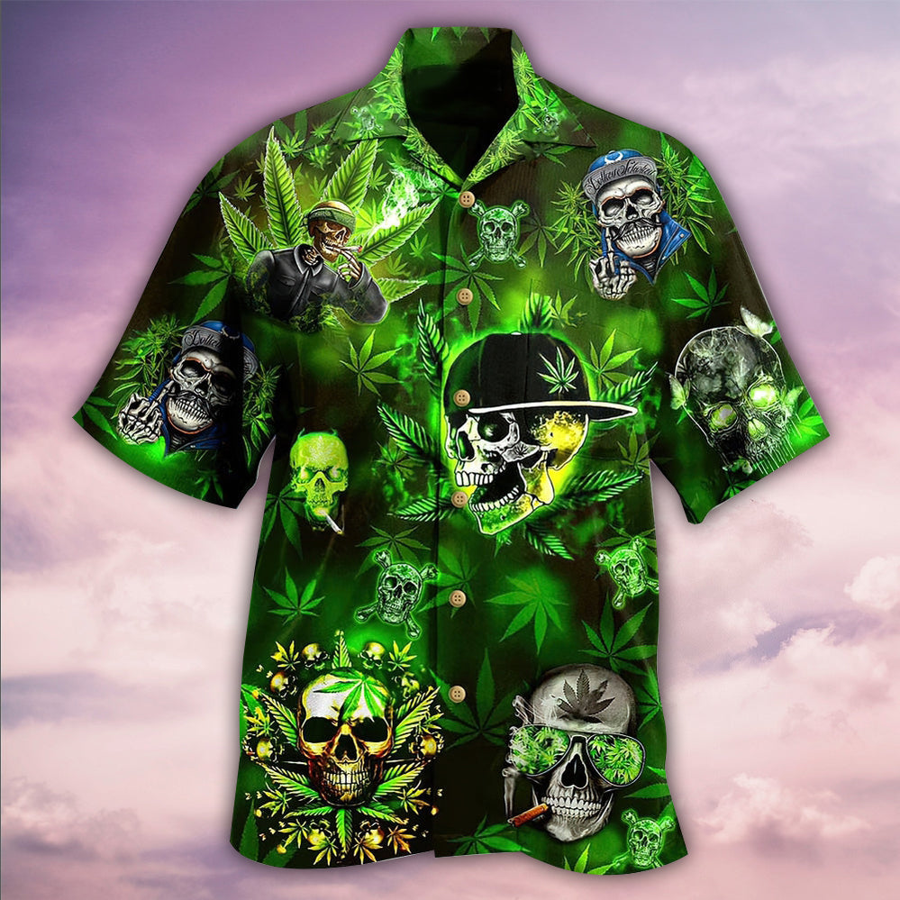 Skull Let's Get High - Hawaiian Shirt - Owls Matrix LTD