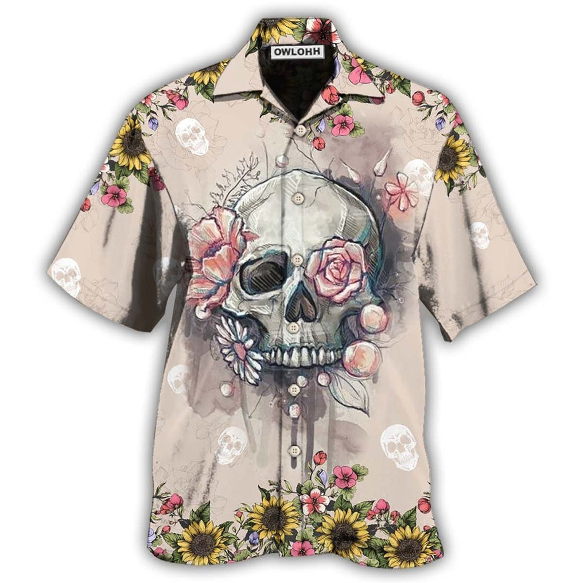 Hawaiian Shirt / Adults / S Skull Life Cute Style - Hawaiian Shirt - Owls Matrix LTD