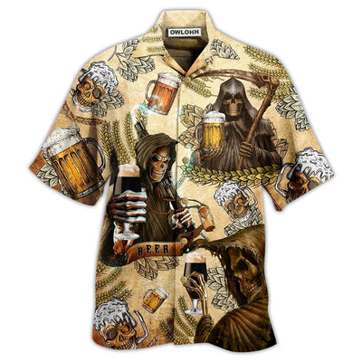 Hawaiian Shirt / Adults / S Beer Skull Love Beer Happy Day - Hawaiian Shirt - Owls Matrix LTD