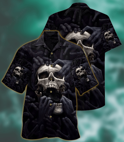 Skull Love Darkness - Hawaiian Shirt - Owls Matrix LTD