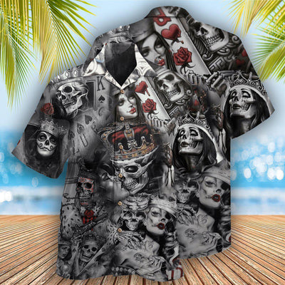Skull Love Is Blind Poker - Hawaiian Shirt - Owls Matrix LTD