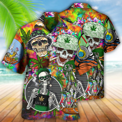 Skull Love Life So Hight - Hawaiian Shirt - Owls Matrix LTD