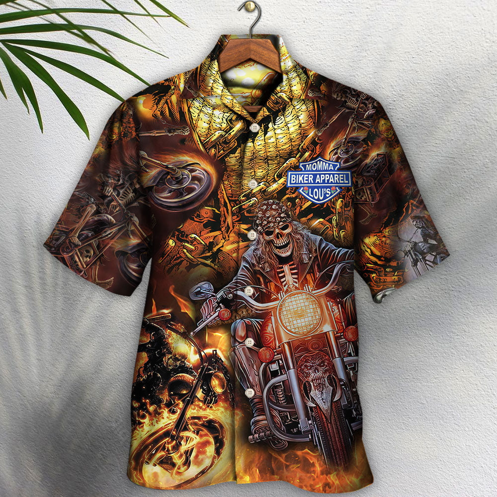 Skull Motorcycle Racing Fast Fire New Style - Hawaiian Shirt - Owls Matrix LTD