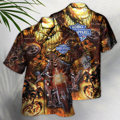 Hawaiian Shirt / Adults / S Skull Motorcycle Racing Fast Fire New Style - Hawaiian Shirt - Owls Matrix LTD