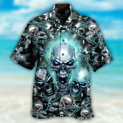 Skull Screaming Blue Style - Hawaiian Shirt - Owls Matrix LTD
