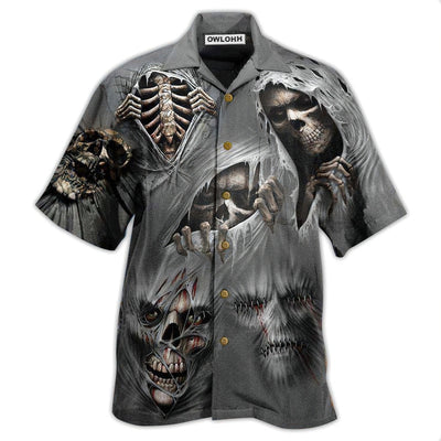 Hawaiian Shirt / Adults / S Skull What Scares You Excites Me - Hawaiian Shirt - Owls Matrix LTD