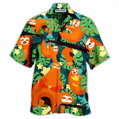 Hawaiian Shirt / Adults / S Sloth Don't Worry Don't Hurry - Hawaiian Shirt - Owls Matrix LTD
