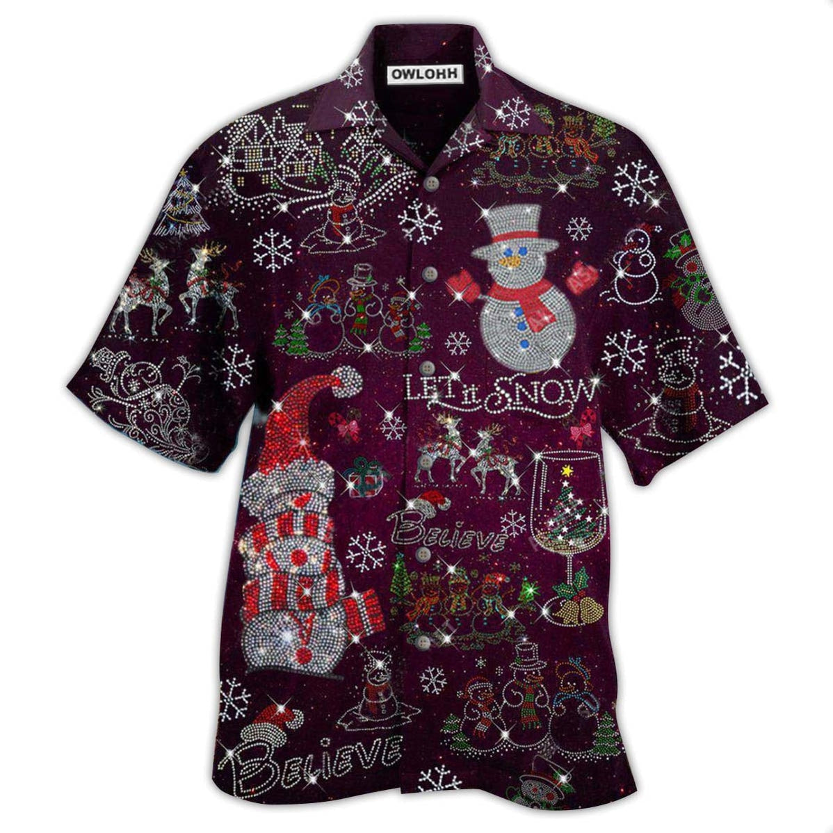 Hawaiian Shirt / Adults / S Snowman Flashy Bling Bling - Hawaiian Shirt - Owls Matrix LTD