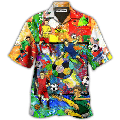 Hawaiian Shirt / Adults / S Soccer Style Colorful - Hawaiian Shirt - Owls Matrix LTD
