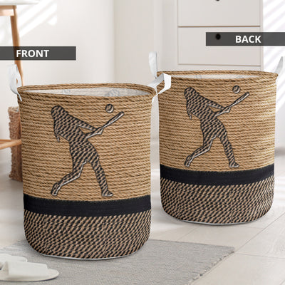 Softball Rope Wallpaper Brown - Laundry Basket - Owls Matrix LTD