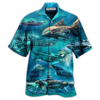 Hawaiian Shirt / Adults / S Ocean Submarine Love Ocean - Hawaiian Shirt - Owls Matrix LTD