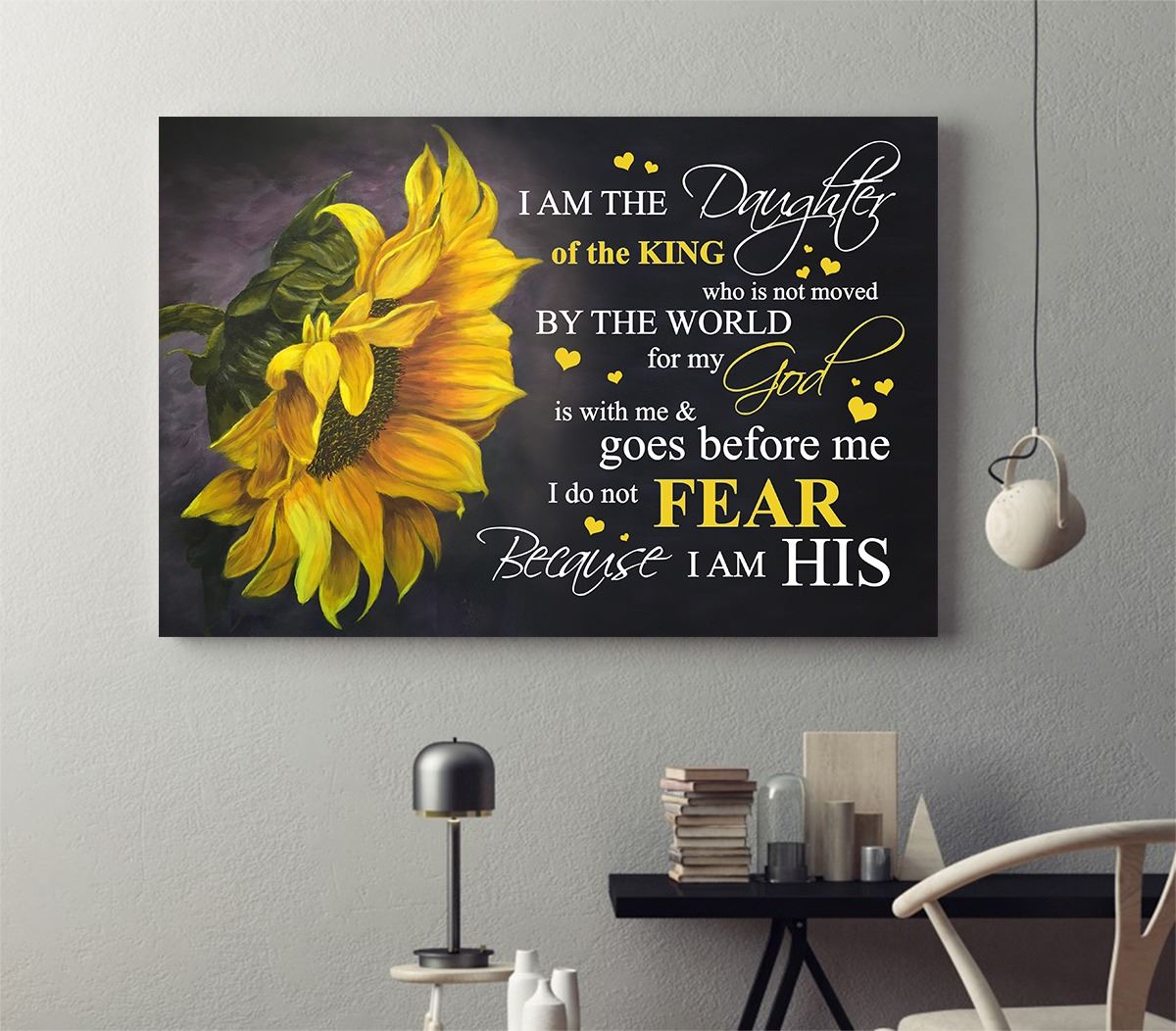 Sunflower I Am The Daughter Of The King Amazing - Horizontal Poster - Owls Matrix LTD