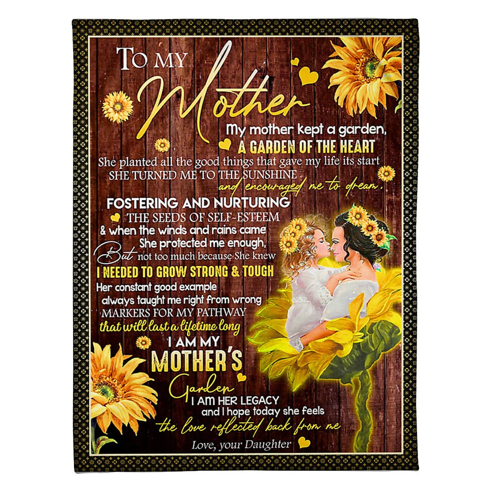 50" x 60" Sunflower To My Loving Mother A Garden Of The Heart - Flannel Blanket - Owls Matrix LTD