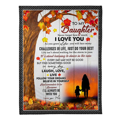 50" x 60" Sunset Follow Your Dreams To Daughter From Mom - Flannel Blanket - Owls Matrix LTD