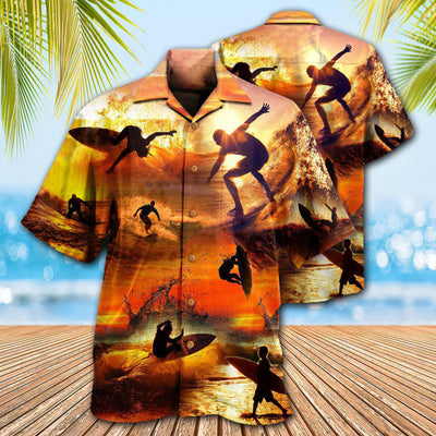 Surfing Is My Therapy Sunset - Hawaiian Shirt - Owls Matrix LTD