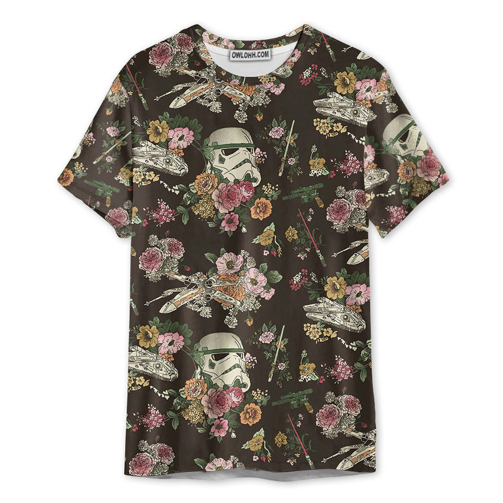SW Stormtrooper Flower Vintage - Unisex 3D T-shirt