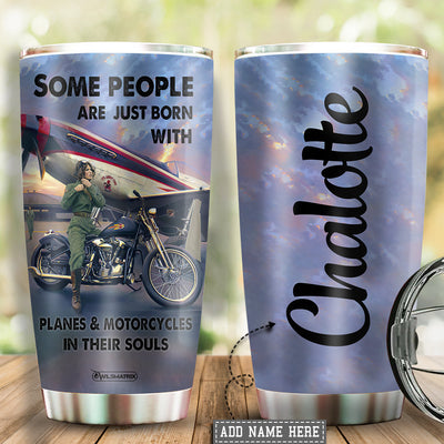 Motorcycle In Their Souls Personalized - Tumbler - Owls Matrix LTD
