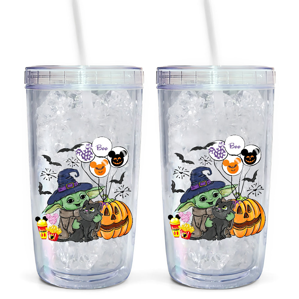 Halloween Starwars Baby Witch Trick Or Treat Spooky Vibes - Acrylic Insulated Tumbler