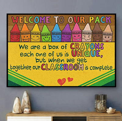 Teacher Pack Crayon Welcome To Our Pack - Horizontal Poster - Owls Matrix LTD