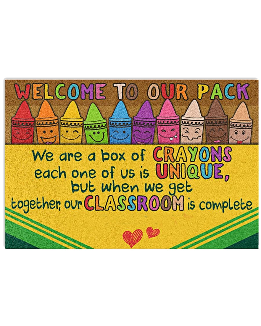 12x18 Inch Teacher Pack Crayon Welcome To Our Pack - Horizontal Poster - Owls Matrix LTD