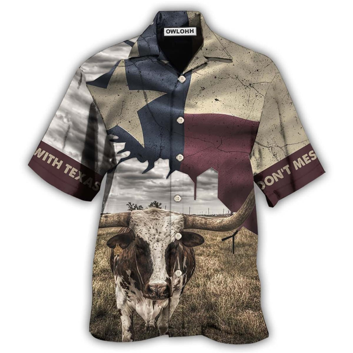 Hawaiian Shirt / Adults / S Texas Peace Life Cows Style - Hawaiian Shirt - Owls Matrix LTD