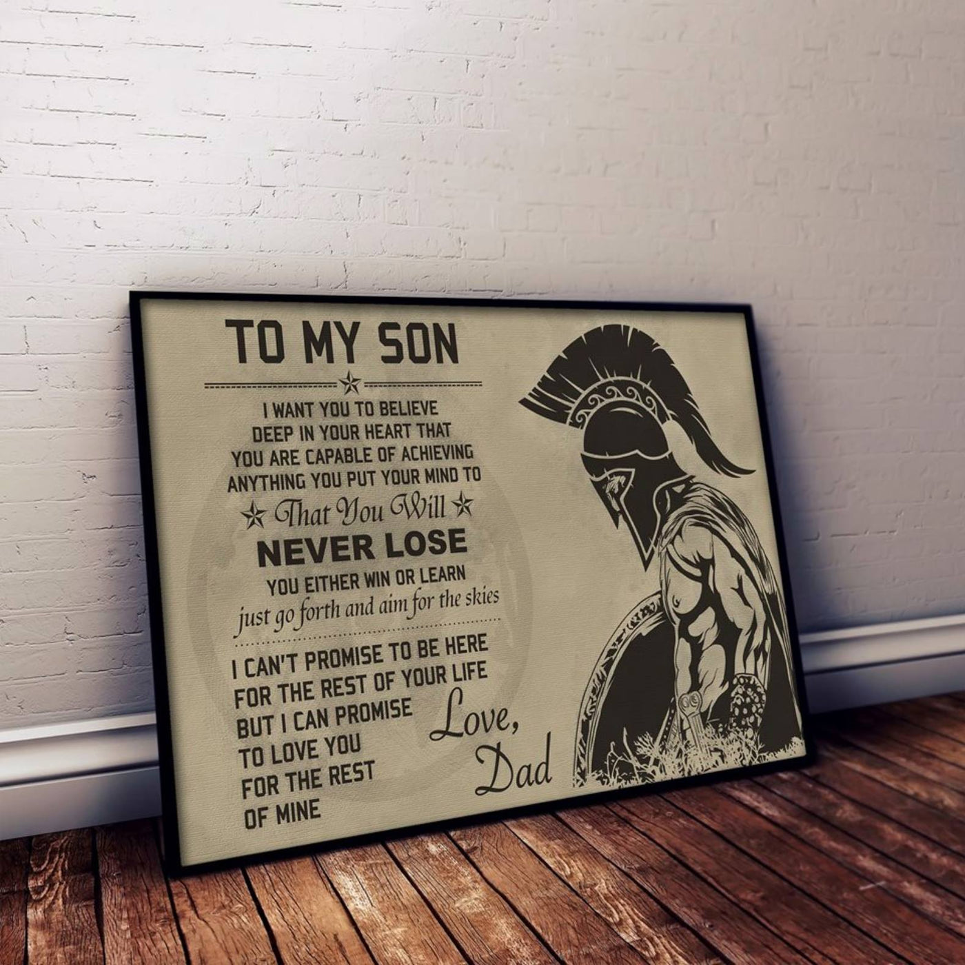 Warrior Of God To My Son Love Dad - Horizontal Poster - Owls Matrix LTD