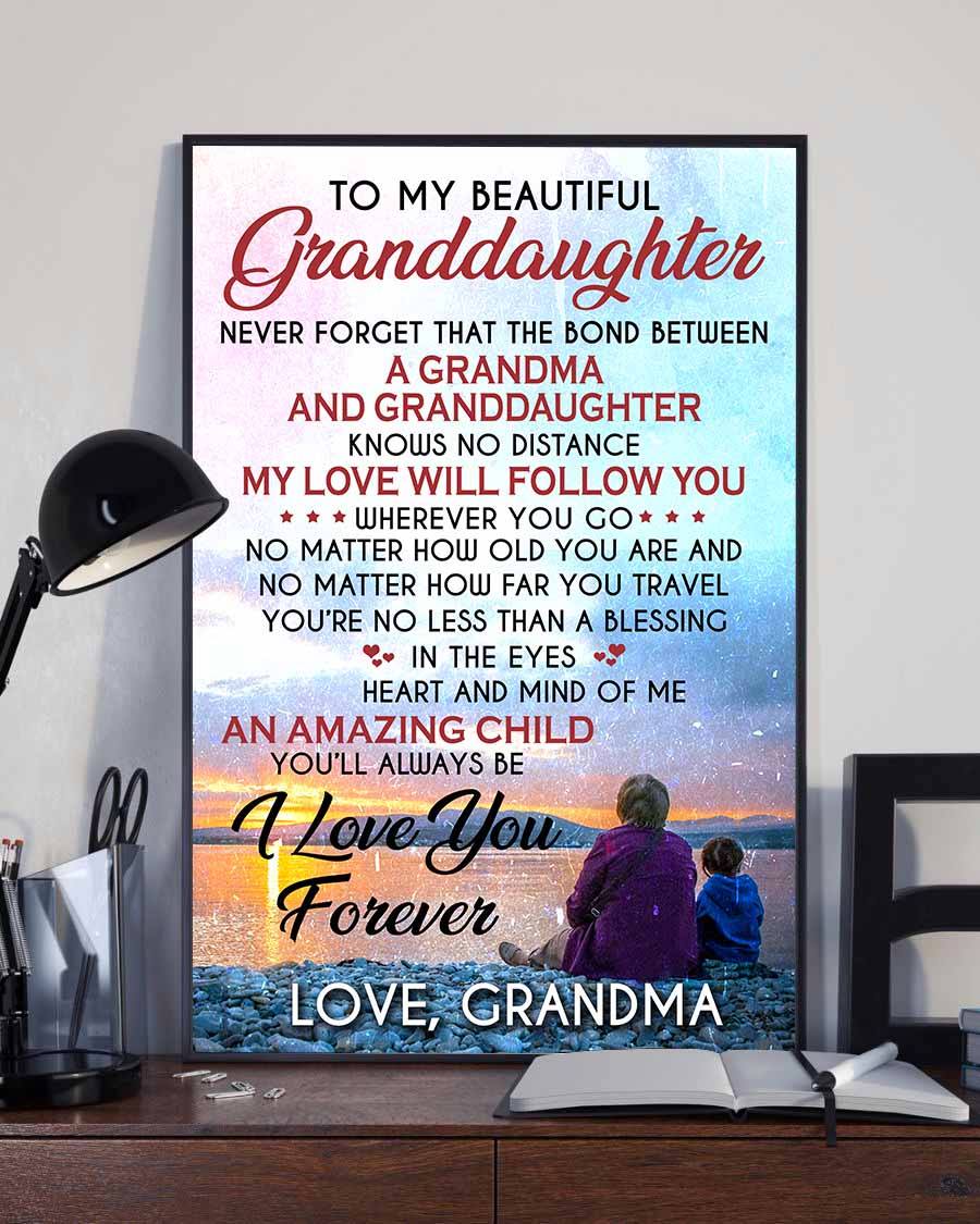 To My Beautiful Granddaughter I Love You Forever - Vertical Poster - Owls Matrix LTD
