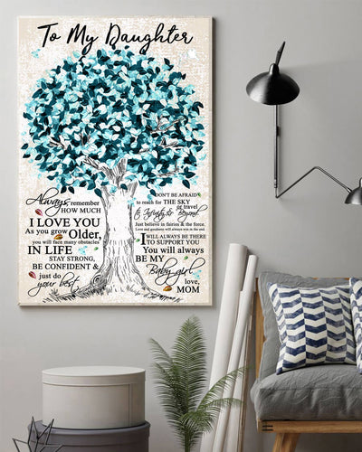 To My Daughter I Love You Be My Baby Girl Tree - Vertical Poster - Owls Matrix LTD