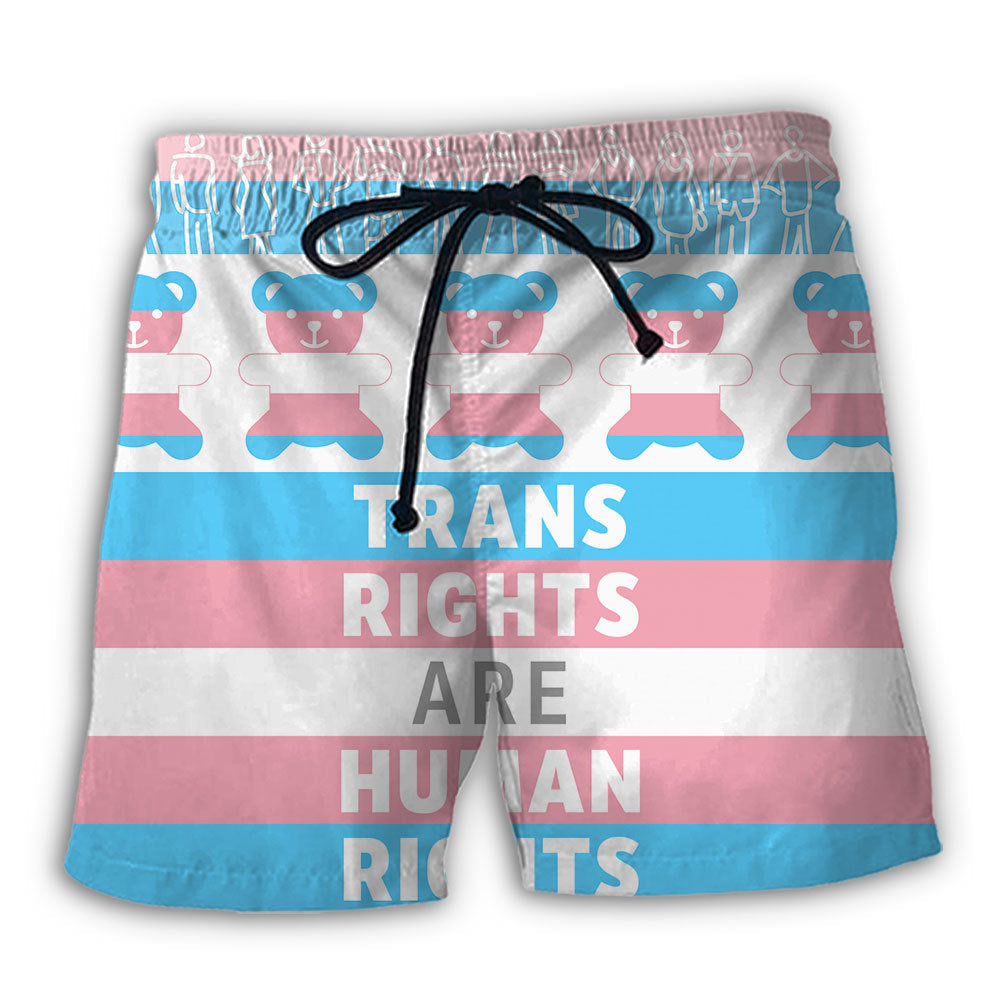 Beach Short / Adults / S LGBT Trans Rights Are Human Rights - Beach Short - Owls Matrix LTD