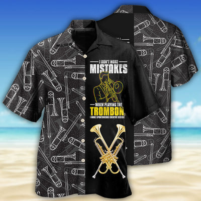 Trombone Music Lover Black Style - Hawaiian Shirt - Owls Matrix LTD