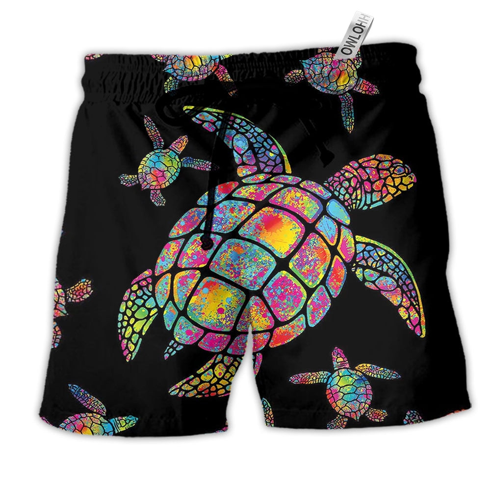 Beach Short / Adults / S Turtle Hippie Love Ocean - Beach Short - Owls Matrix LTD
