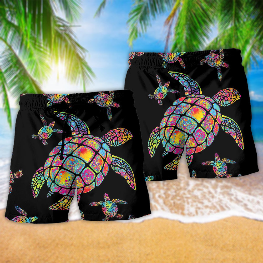 Turtle Hippie Love Ocean - Beach Short - Owls Matrix LTD