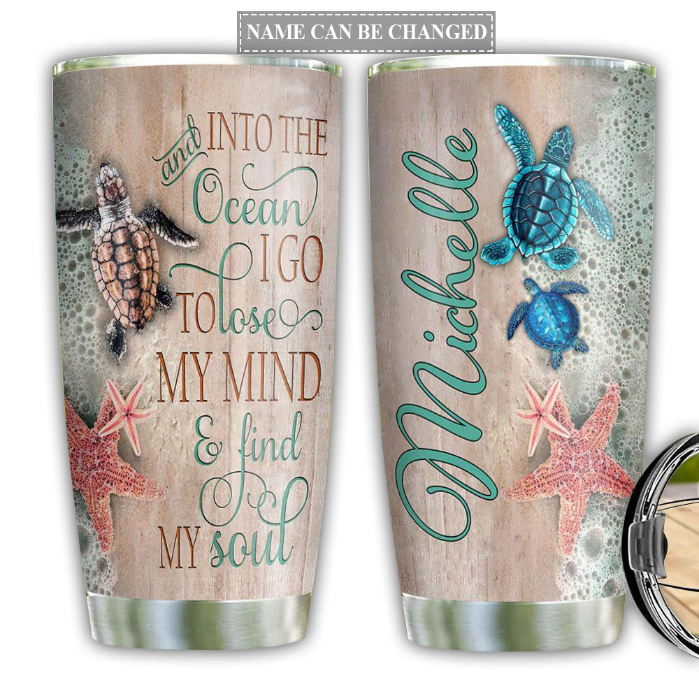 20OZ Turtle Love Ocean Special With Sand Personalized - Tumbler - Owls Matrix LTD