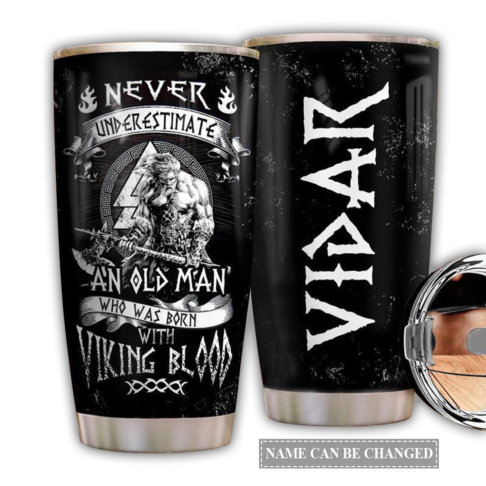 20OZ Viking Blood Old Man With Black Personalized – Tumbler - Owls Matrix LTD