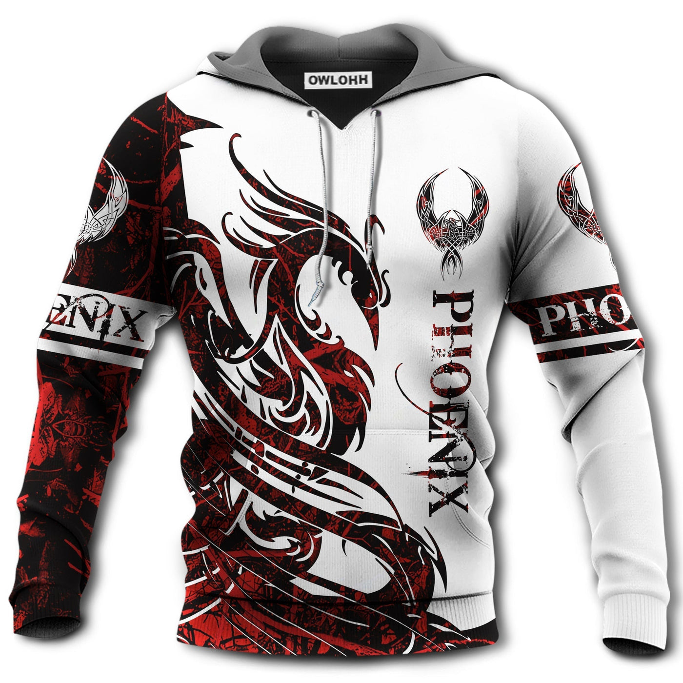 Unisex Hoodie / S Viking Phoenix Legend Red And White Style Hot Color - Hoodie - Owls Matrix LTD