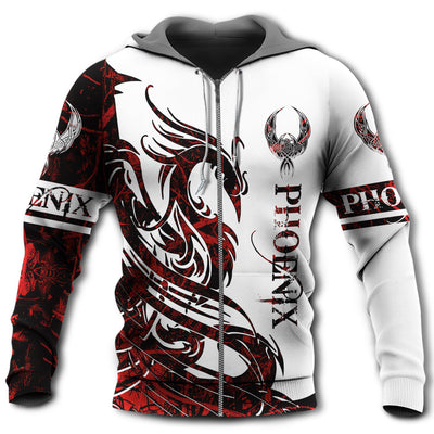 Zip Hoodie / S Viking Phoenix Legend Red And White Style Hot Color - Hoodie - Owls Matrix LTD
