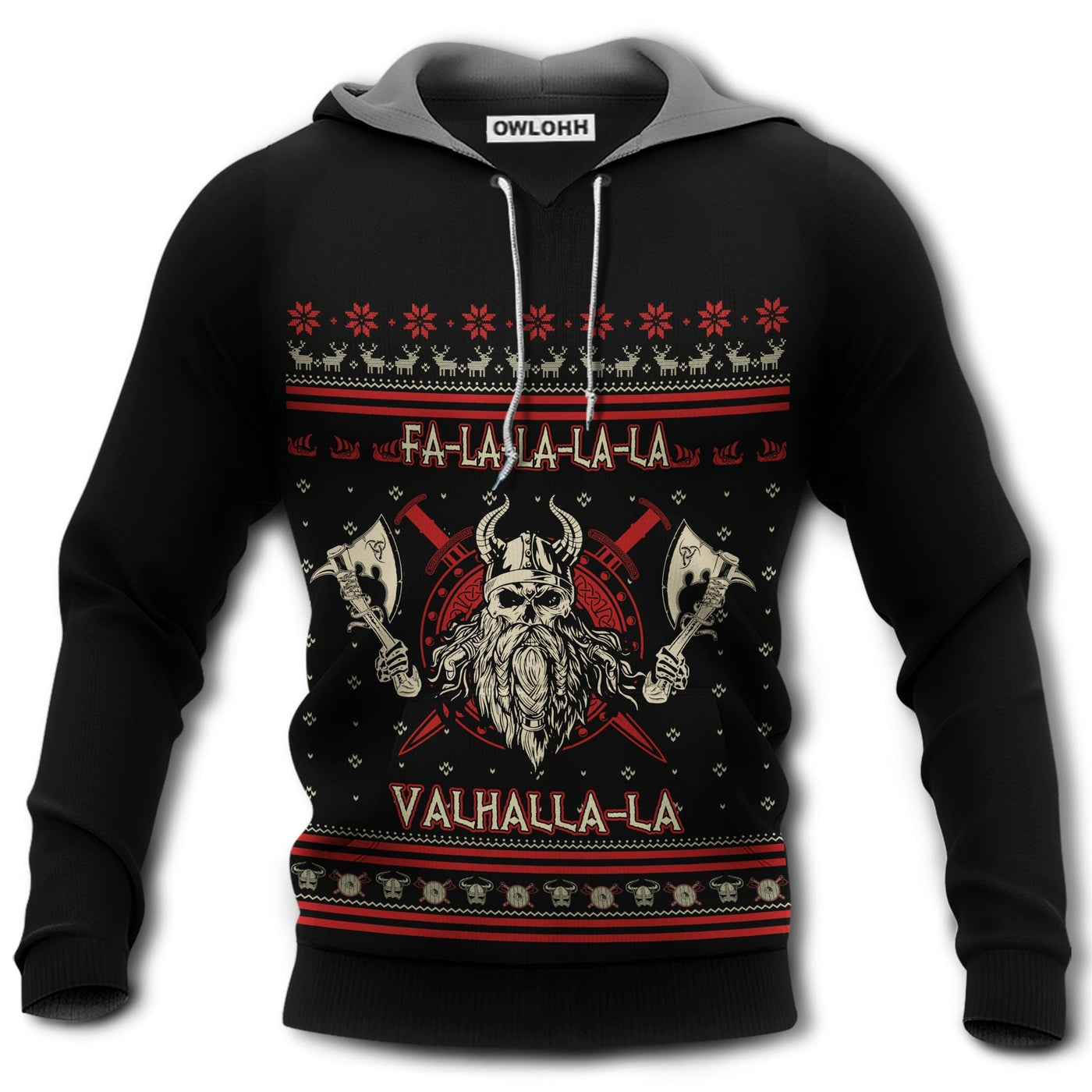 Unisex Hoodie / S Viking Valhalla Super Man Amazing With Red Style - Hoodie - Owls Matrix LTD