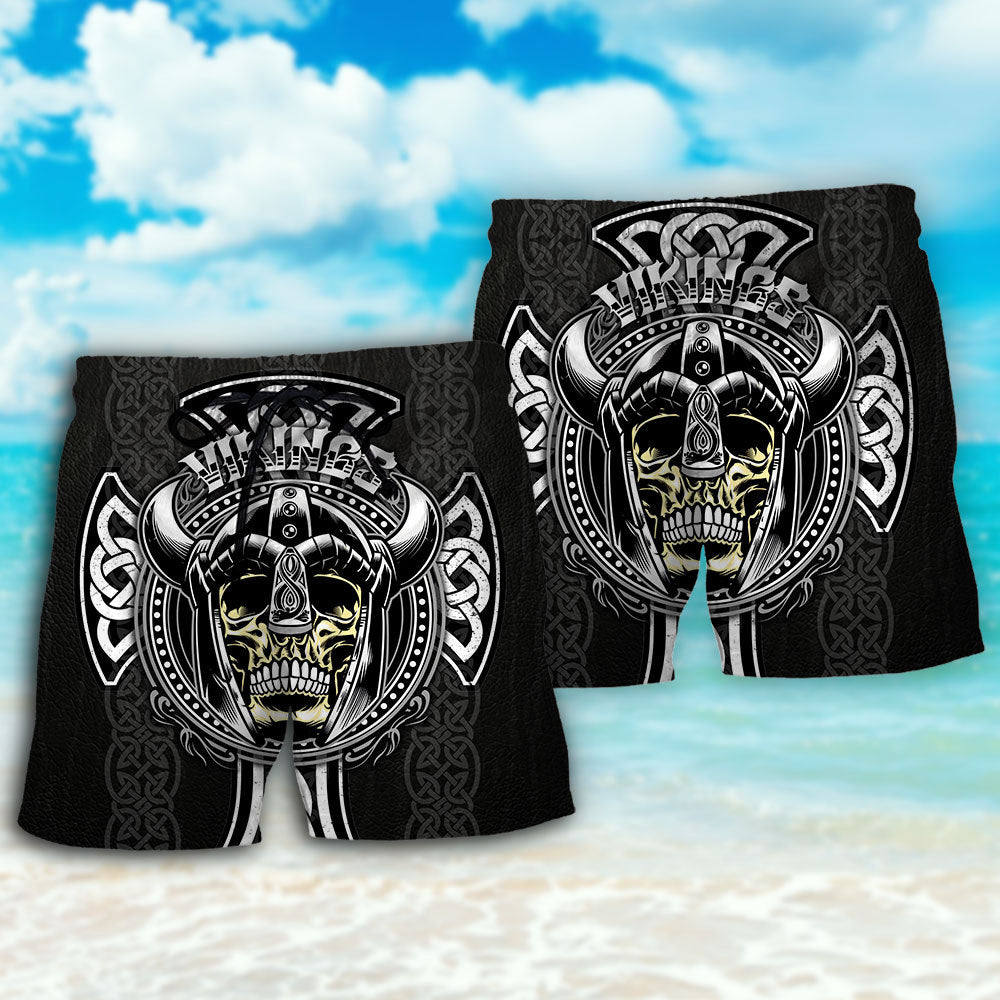 Viking Cool Pattern Black Style - Beach Short - Owls Matrix LTD