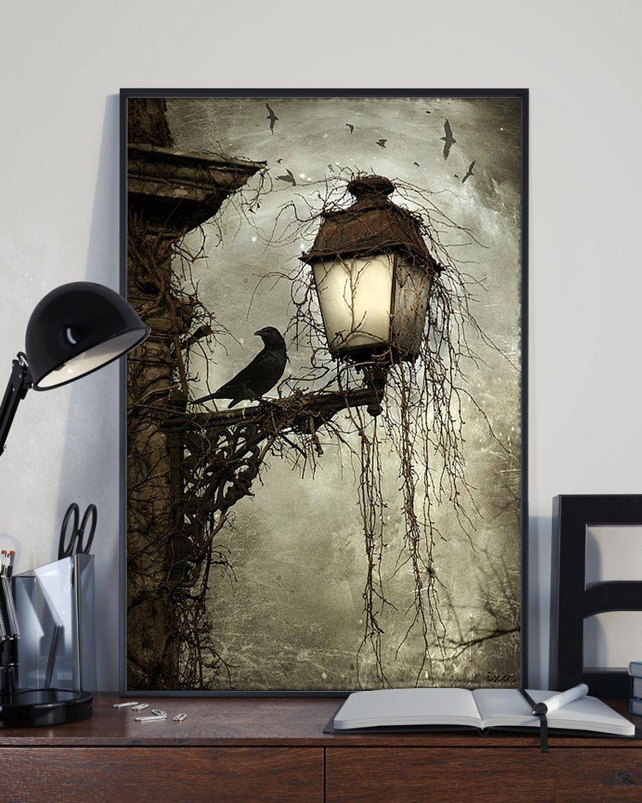 Raven In Dark Night - Vertical Poster - Owls Matrix LTD