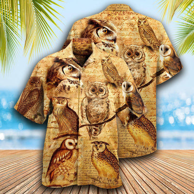 Owl Vintage Wise Cool - Hawaiian Shirt - Owls Matrix LTD