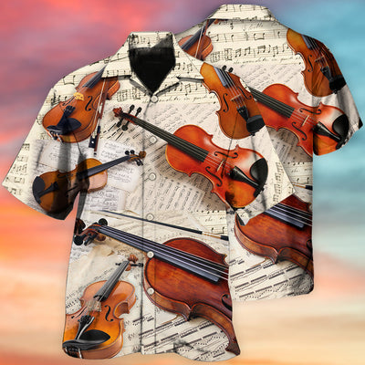 Violin Vintage Style Music Lover Paper - Hawaiian Shirt - Owls Matrix LTD