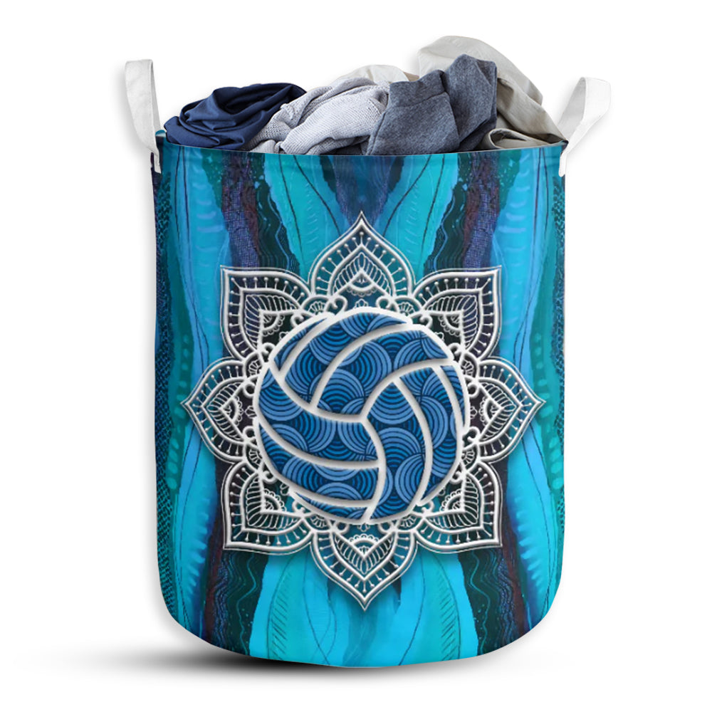 S: 17.72”x13.78” (45x35 cm) Volleyball And Mandala - Laundry Basket - Owls Matrix LTD