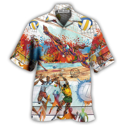 Hawaiian Shirt / Adults / S Volleyball Is My Therapy Mix Color - Hawaiian Shirt - Owls Matrix LTD