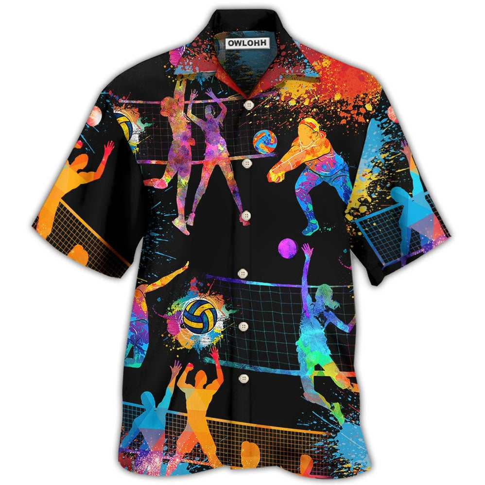 Hawaiian Shirt / Adults / S Volleyball Art Mix Color - Hawaiian Shirt - Owls Matrix LTD