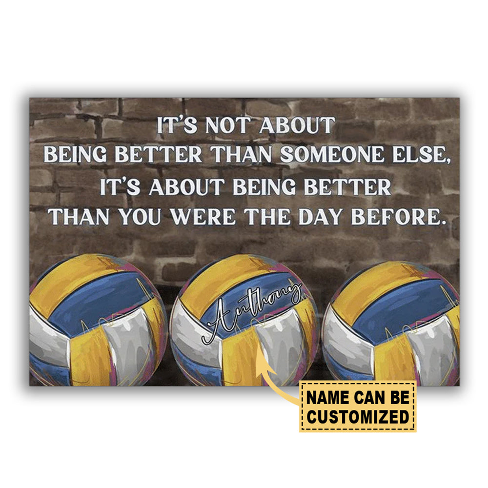 12x18 Inch Volleyball It's Not About The Day Personalized - Horizontal Poster - Owls Matrix LTD