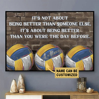 Volleyball It's Not About The Day Personalized - Horizontal Poster - Owls Matrix LTD
