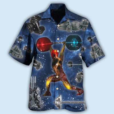 Weightlifting Power Galaxy - Hawaiian Shirt - Owls Matrix LTD