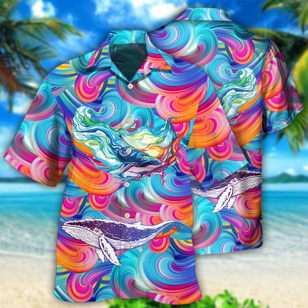 Whale Colorful Cool - Hawaiian Shirt - Owls Matrix LTD